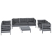 Juego de muebles de jardín 8 pzas y cojines madera maciza pino