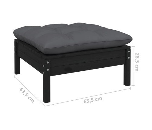 Juego de muebles de jardín 9 pzas y cojines madera maciza pino