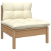 Muebles de jardín 4 pzas y cojines madera de pino marrón miel