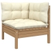 Muebles de jardín 4 pzas y cojines madera de pino marrón miel