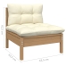 Muebles de jardín 4 pzas y cojines madera de pino marrón miel