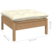 Muebles de jardín 4 pzas y cojines madera de pino marrón miel