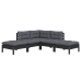 Muebles de jardín 5 pzas con cojines negro madera de pino