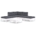 Muebles de jardín 6 pzas con cojines blanco madera de pino