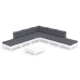 Muebles de jardín 8 pzas con cojines blanco madera de pino
