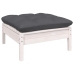 Muebles de jardín 8 pzas con cojines blanco madera de pino