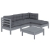 Juego de muebles de jardín 5 pzas y cojines madera pino gris