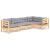 Juego de muebles de jardín 5 pzas y cojines madera de pino