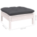 Muebles de jardín 7 pzas con cojines blanco madera de pino
