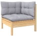 Juego de muebles de jardín 8 pzas y cojines madera maciza pino