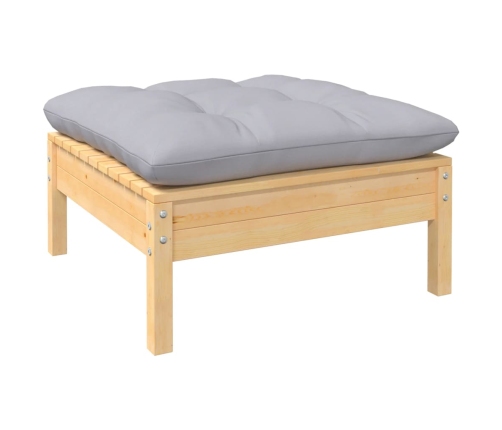 Juego de muebles de jardín 8 pzas y cojines madera maciza pino