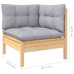 Juego de muebles de jardín 8 pzas y cojines madera maciza pino
