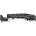 Muebles de jardín 9 pzas y cojines negro madera maciza de pino