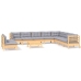 Juego de muebles de jardín 11 pzas y cojines madera maciza pino