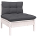 Muebles de jardín 12 pzas con cojines blanco madera maciza pino