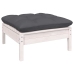 Muebles de jardín 12 pzas con cojines blanco madera maciza pino