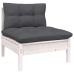 Muebles de jardín 12 pzas con cojines blanco madera maciza pino