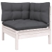 Muebles de jardín 12 pzas con cojines blanco madera maciza pino