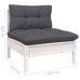 Muebles de jardín 12 pzas con cojines blanco madera maciza pino