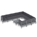 Muebles de jardín 11 pzas y cojines gris madera de pino