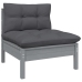 Muebles de jardín 11 pzas y cojines gris madera de pino