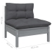 Muebles de jardín 11 pzas y cojines gris madera de pino