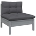 Muebles de jardín 11 pzas y cojines gris madera de pino