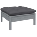 Muebles de jardín 11 pzas y cojines gris madera de pino