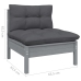 Muebles de jardín 11 pzas y cojines gris madera de pino