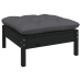 Muebles de jardín 11 pzas y cojines negro madera de pino