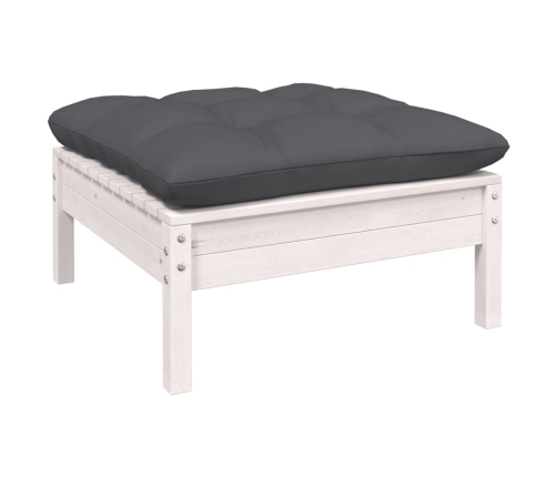 Muebles de jardín 12 pzas con cojines blanco madera de pino