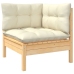 Muebles de jardín 8 piezas cojines madera de pino color crema