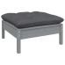 Muebles de jardín 7 pzas y cojines gris madera maciza de pino
