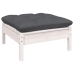 Muebles de jardín 10 pzas con cojines blanco madera maciza pino