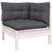 Muebles de jardín 10 pzas con cojines blanco madera de pino