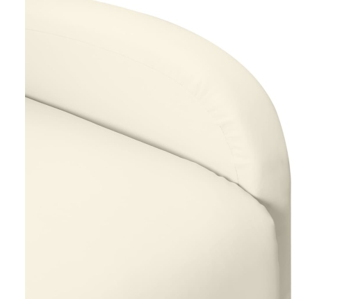 Sillón orejero de masaje de cuero sintético crema