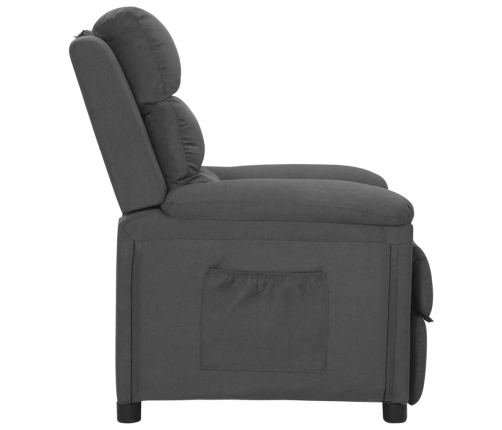 Sillón reclinable de tela gris oscuro