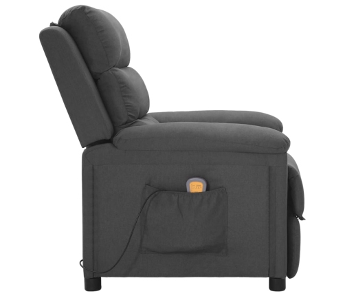 Sillón de masaje de tela gris oscuro