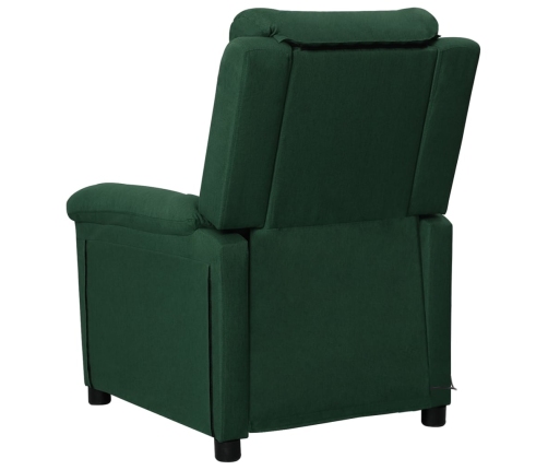 Sillón de masaje de tela verde oscuro