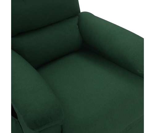 Sillón de masaje de tela verde oscuro