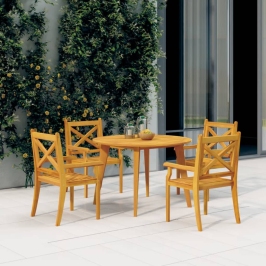 Sillas de comedor de jardín 4 uds madera maciza de acacia