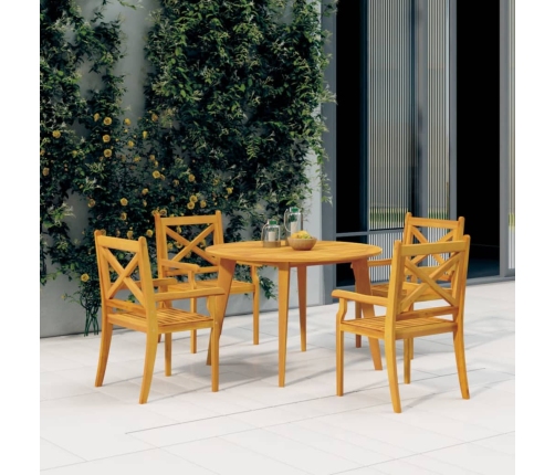 vidaXL Sillas de comedor de jardín 4 uds madera maciza de acacia