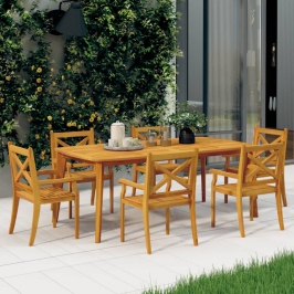 Sillas de comedor de jardín 6 uds madera maciza de acacia