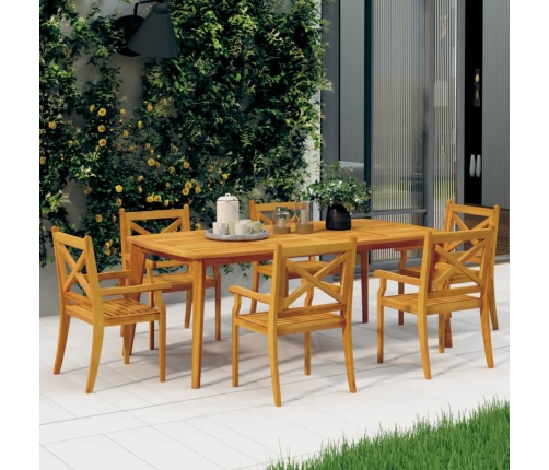 Sillas de comedor de jardín 6 uds madera maciza de acacia