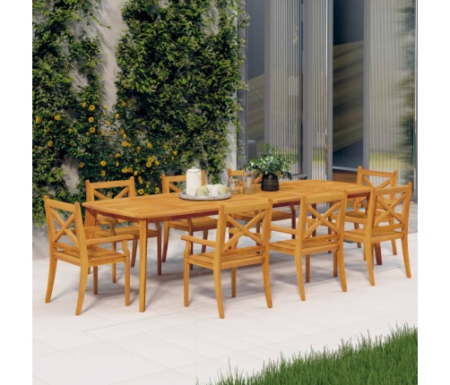 Sillas de comedor de jardín 8 uds madera maciza de acacia