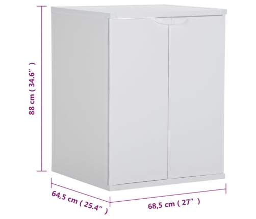 Armario de lavadora PVC blanco 68,5x64,5x88 cm