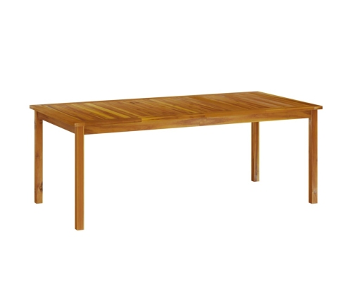 Mesa de jardín de madera maciza de acacia 200x100x74 cm