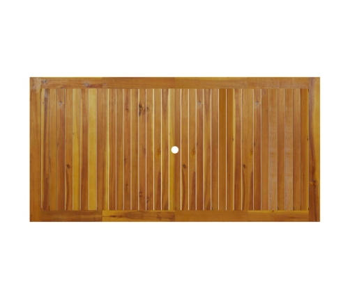 Mesa de jardín de madera maciza de acacia 200x100x74 cm