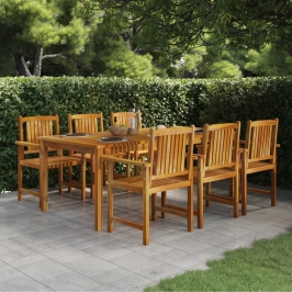 Mesa de jardín de madera maciza de acacia 200x100x74 cm