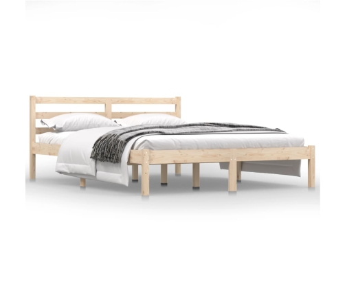 Estructura de cama sin colchón madera maciza pino 140x190 cm